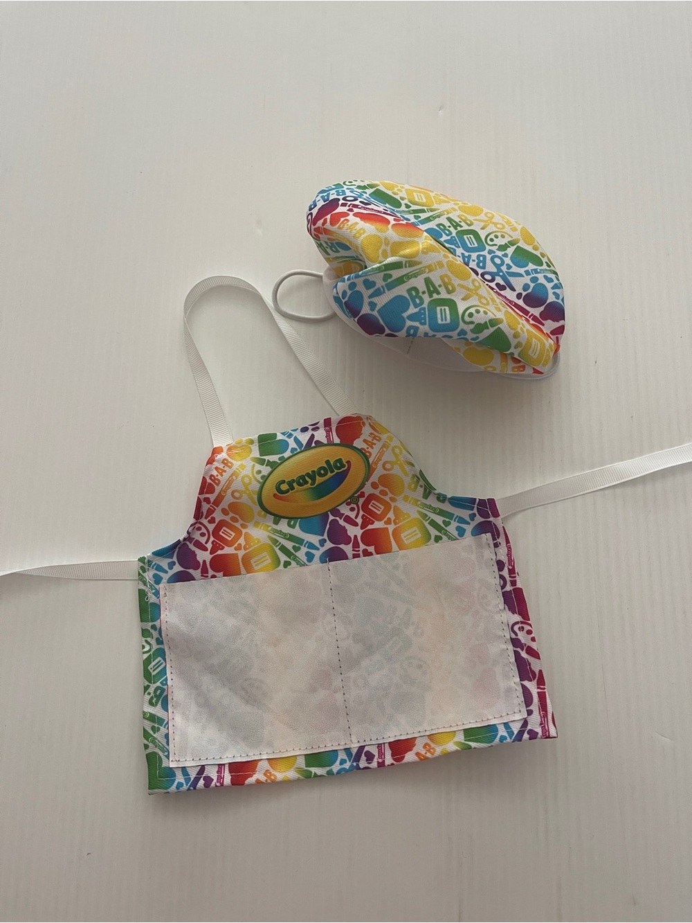Build a Bear BABW Crayola Kids Rainbow Apron and Chef Hat Set - Rainbow